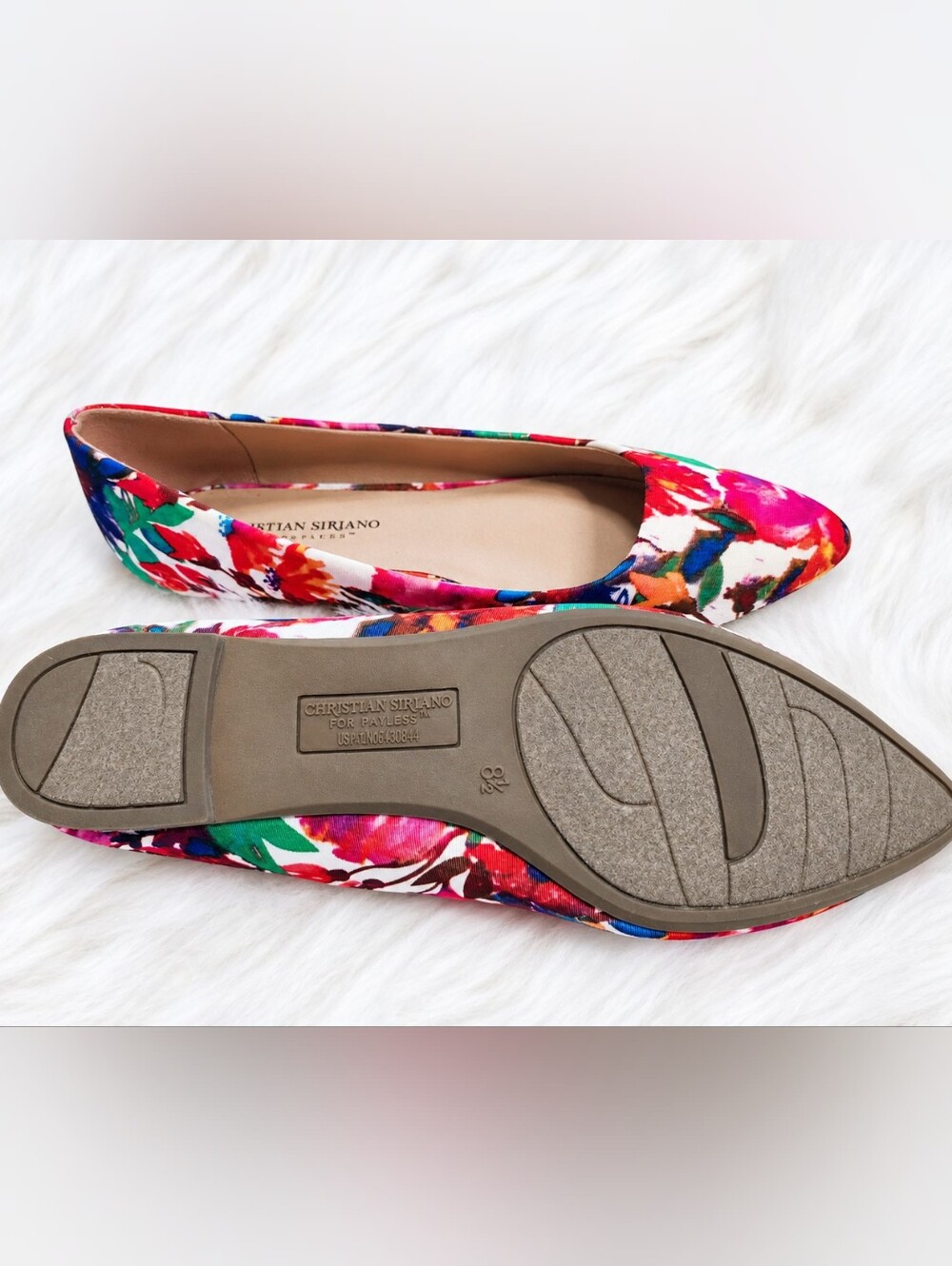 Christian Siriano Multicolor Floral Pointed-Toe Flats Size 8.5 - Picture 7 of 8